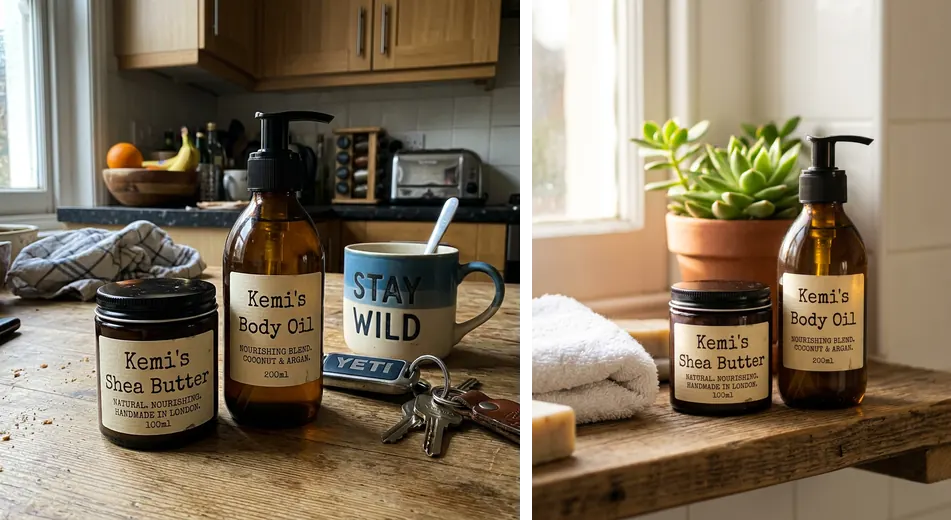 Starting photo and Nano Banana 2 result for the Lifestyle product scene prompt