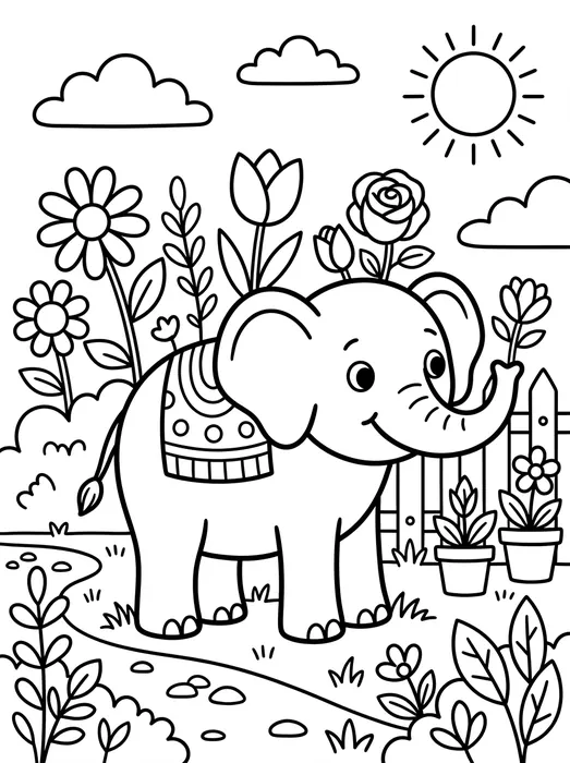 Nano Banana 2 sample for the Line art colouring page prompt